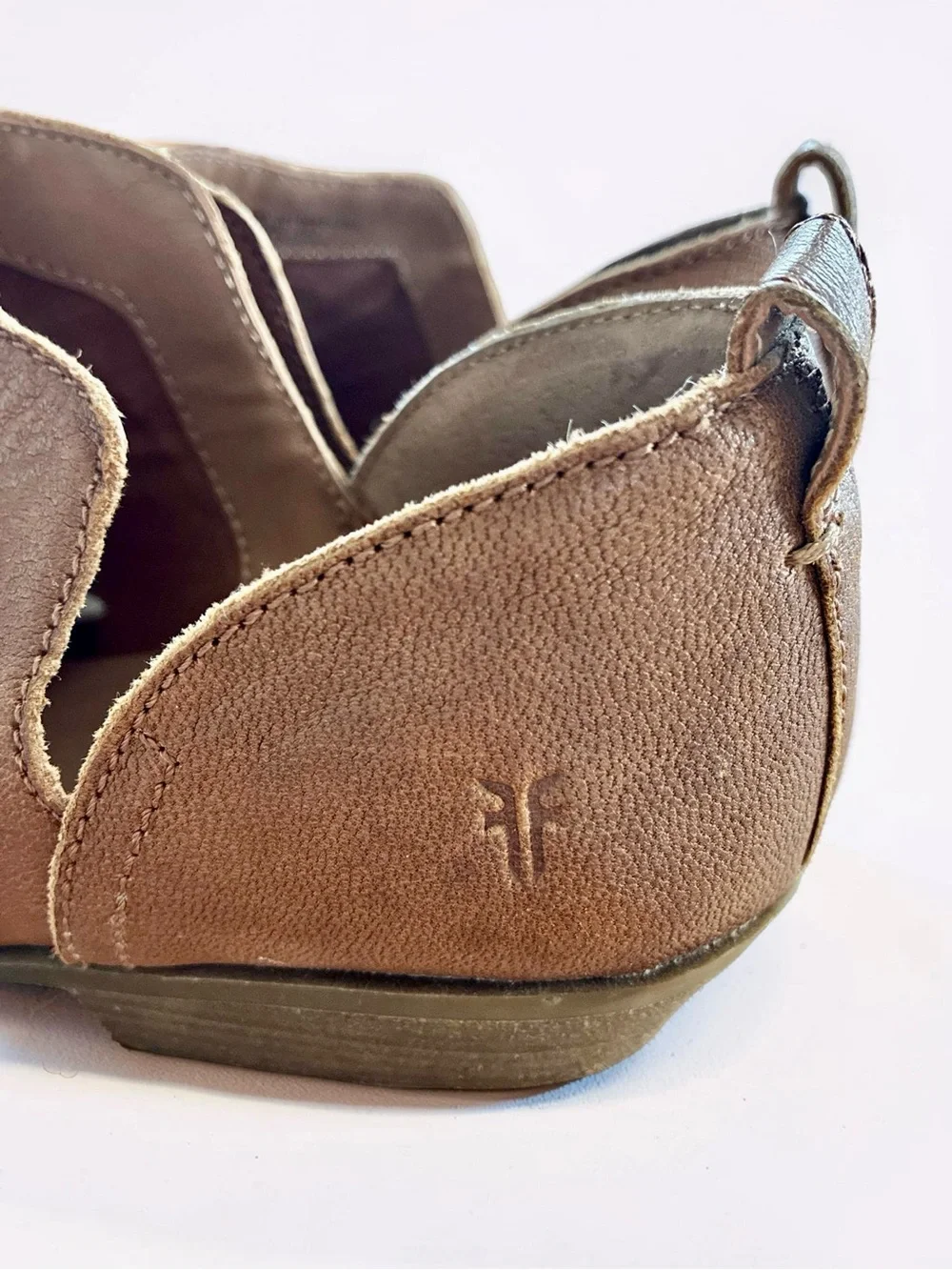 Frye Cognac Leather Slip-On Shooties
